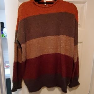 Striped Mock Neck Sweater